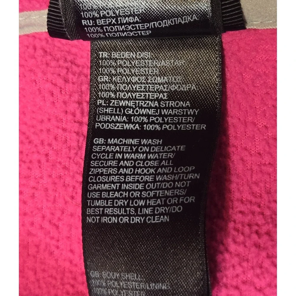 The North Face Womens Large Pink/Grey Fleece Full Zip Jacket Outdoor Cozy Logo - Picture 8 of 9